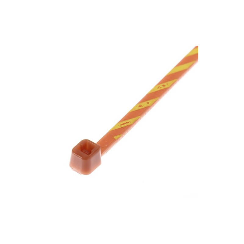 パンドウイット ストライプナイロン結束バンド 茶/黄 幅2.5mm 長さ99mm 50本入り PLT1M-L1-4