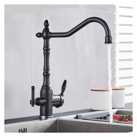 VVQQFGXN Kitchen Purifying Faucet Gold Mixing Faucet Hot and Cold 360 Degree Rotating Kitchen Crane Faucet with Water Purification Function (Color : Chrome)