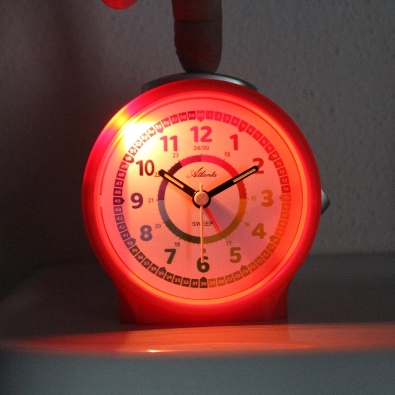 1999-12 Children's Alarm Clock for Girls without Ticking Analogue Orange,