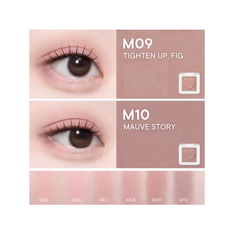 PERIPERA Heart Pocket Single Shadow 2color Set, Color1#$%Color2:M06 Guiltless Strawberries-M05