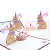 HonourHope Cat Pet 3D Pop Up Birthday Greeting Card with