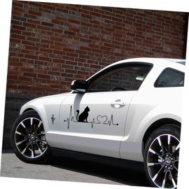 GRIRIW 4PCS Black Love Heart Cat Decals Car Stickers for Bumper Window Truck Laptop Fun Design for Smooth Surfaces Great Present Idea