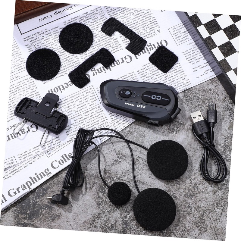 Operitacx Wireless Motorcycle Helmet Headset Intercom System Range Dustproof Frostproof