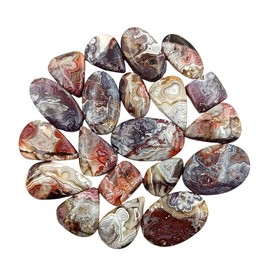 SGM Shop™ Natural Crazy Lace Agate Cabochon Loose Gemstone Flat Back Mix A+ Quality For Jewelry Making, Crafts & DIY, Wedding Gift, Healing Chakra, Wire Wrapping Crystals-2 Pcs