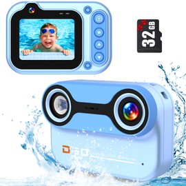 YunLone Underwater Camera, Digital Camera Waterproof 10ft 1080P Full HD 26MP 10X Digital Zoom Waterproof Camera Snorkelling for Underwater Selfie, Swimming, Beach, Water Park - Blue