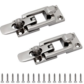 SHENGHUISS Pair Marine Grade Heavy Duty 316 Stainless Steel Lockable Latch Marine Boat Door Lock Latch Anti-Rattle Fastener Clamp with Screws