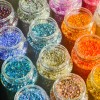 s 16 Pcs 2oz Bubble Beads Glitter Shimmer Shakers Chunky