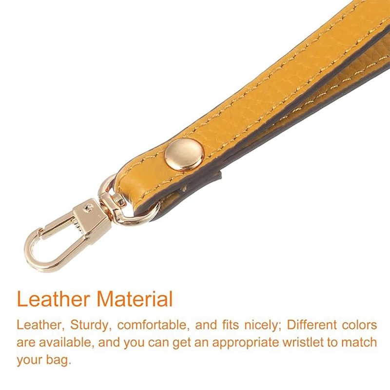 AIMALL Leather Litchi Pattern Cowhide Puppy Buckle Wrist Strap, 7.48