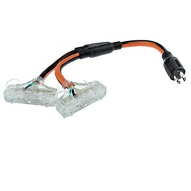 MPI Tools Nema L14-30P to (6) 5-15r Outlets Generator Power Cord Splitter Pigtail Adapter Outlet Ends Light up 4 Wire 125/250v 24 Inches Long