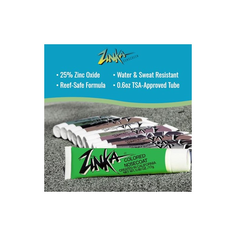 Zinka Zinc Nosecoat Jungle Green Coloured Sunscreen by Zinka