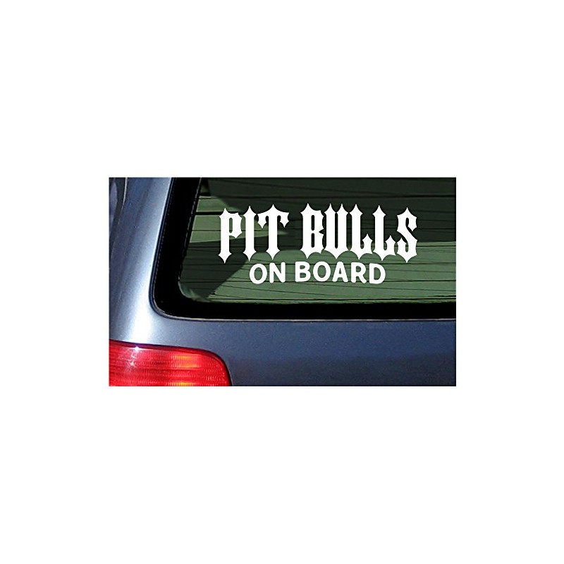 Pit Bulls On Board - White Vinyl Window Sticker Decal
