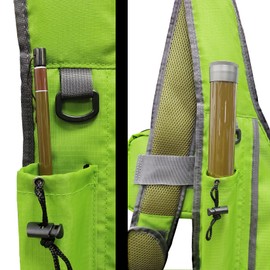 EUPHENG Aventik Tenkara Sling Bag, Adjustable Outdoor Tenkara Fishing Shoulder Backpack, Large Capacity with Multi Function(Green)