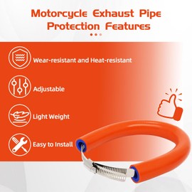 JFG Racing Universal Motorcycle Exhaust Muffler, Protective Cover for Dirt Bike, Motocross, Supermoto, Endro