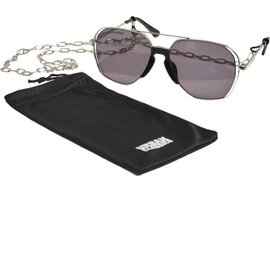 Urban Classics Unisex Karphatos Sunglasses with Chain Sunglasses, silver