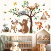 decalmile Wall Sticker Forest Animals Tree Wall Sticker Bear Deer