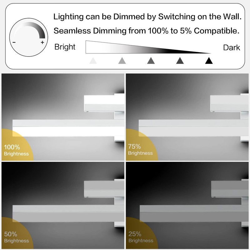 PRESDE 24in Dimmable Modern LED Vanity Light Fixtures for Bathroom