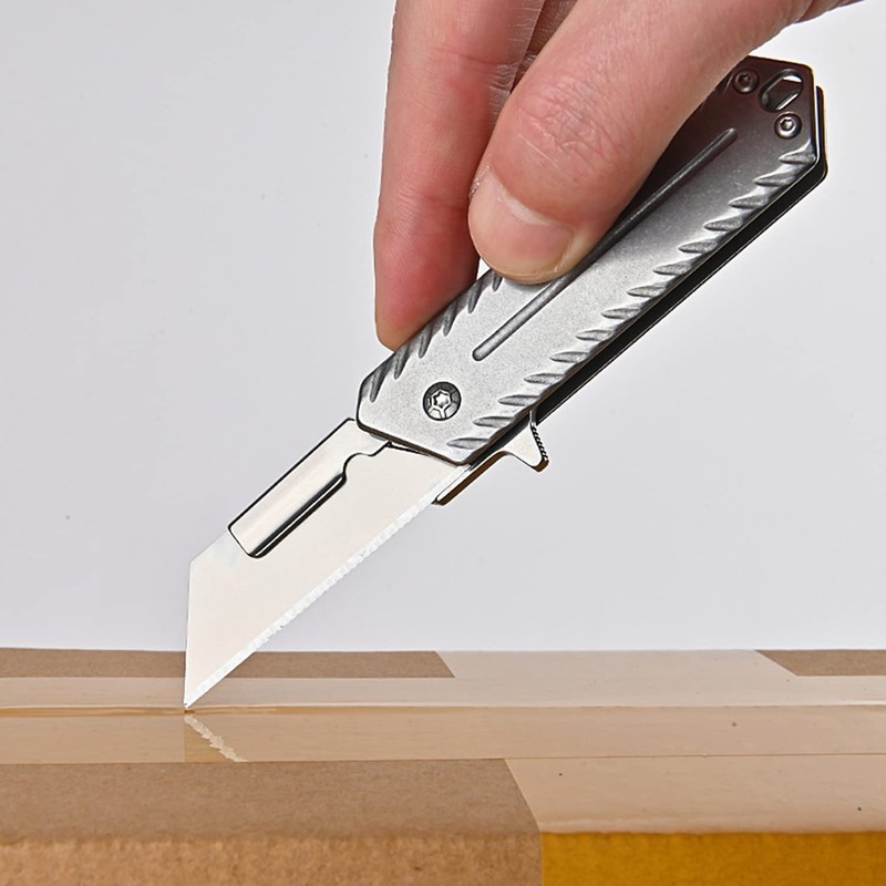 SZHOWORLD Stainless Steel Folding Utility Knife - Heavy Duty Box