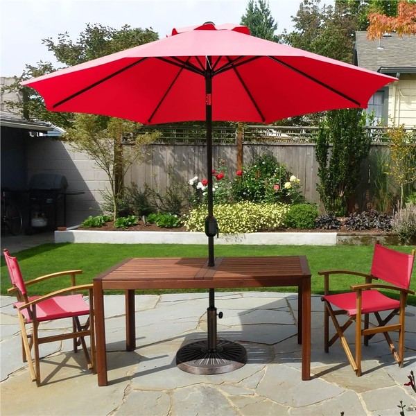 Yaheetech 9FT Garden Table Umbrella with 30lb Patio Umbrella Base,