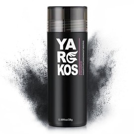 Yargkos Hair Fibers for Thinning Hair or Fill In Fine, Hair Building Fibers (28g) for Women & Men, Hair Powder for Instantly Thicker, Fuller Looking - DARK GRAY