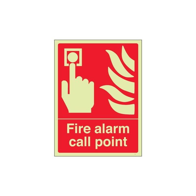 VSafety 13001AN-G "Fire Alarm Call Point" Equipment Sign, Glow In