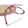 THEPRETTYBITS Rose Red Agate Beaded Necklace, Vibrant Gemstone Collar, Adjustable
