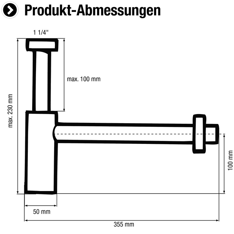 Cornat Cup odour trap for washbasins - 1 1/4 inch