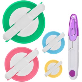 Pom Pom Maker Kit 4 Sizes Pompom Makers Tool DIY Fluff Ball Weaver Needle Knitting Set with Sewing Scissors Pom-pom Maker for Beginner Handmade Toy Wool Crafts
