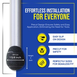 Furniture Footies Small 2 Inch PreCut Tennis Ball Glides for Chairs Desks Tables Stools Walkers Leg Floor Protector Heavy Duty Long Lasting Felt Pads for Hard Floor Surfaces-Grey 4 Count