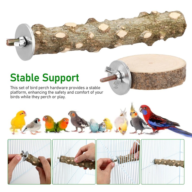 Lurrose 12pcs Birdcage Perch Mounting Screw Kit with Wing Nut