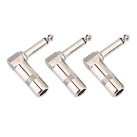 3Pcs Guitar Cable Plug, 6.3mm 1/4inch L Type Instrument Audio Microphone Cable Connector Right Angle Plug Jack