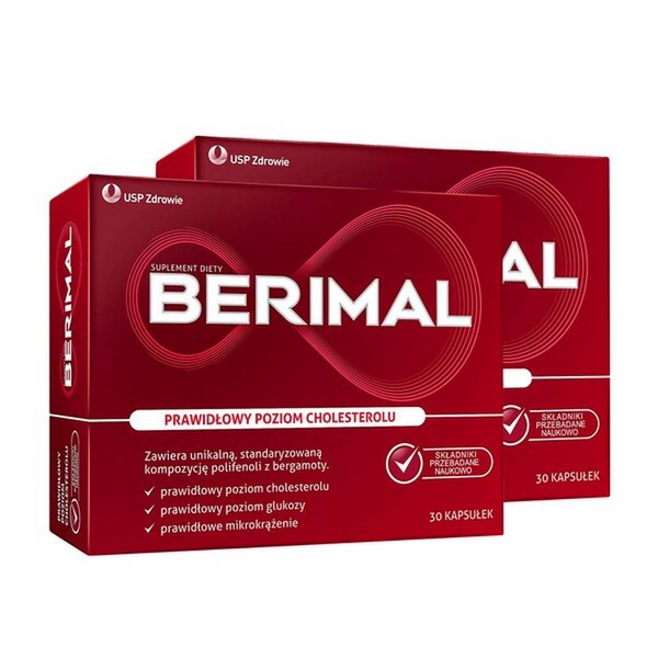Categories:Cholesterol,Pharmacy,The cardiovascular system Set of 2x Berimal, capsules, 30