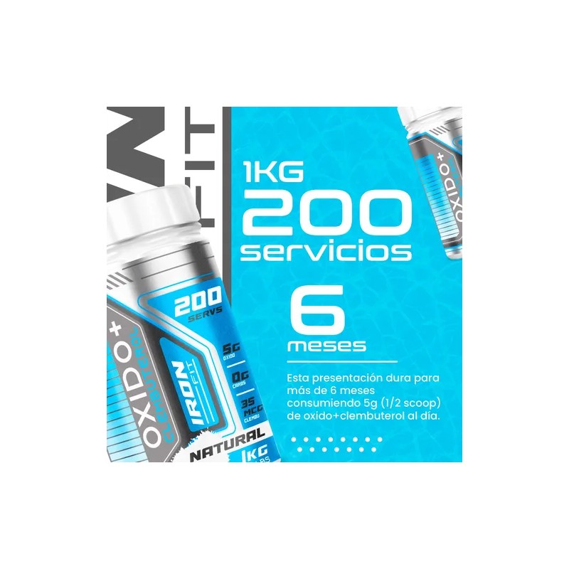Óxido Nítrico + Clembu 1kg Pre Entreno Iron Fit 200