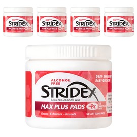 Stridex Max Plus Pad 180g, 55 sheets, 5 pieces / 스트라이덱스 맥스 플러스 패드 180g, 55매입, 5개