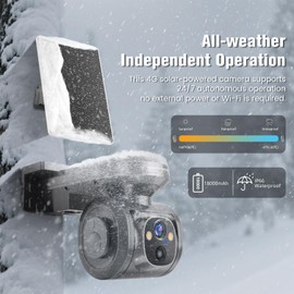 CINMOORE 2.5K 4MP 4G LTE Cellular Security Camera Solar Power Wireless Outdoor, 24/7 Recording No Need WiFi, 360° Live View, Includes SIM & 64GB SD Card, Color Night Vision