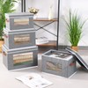 OUTBROS Storage Box with Lid, Transparent Window Organiser Box, Foldable