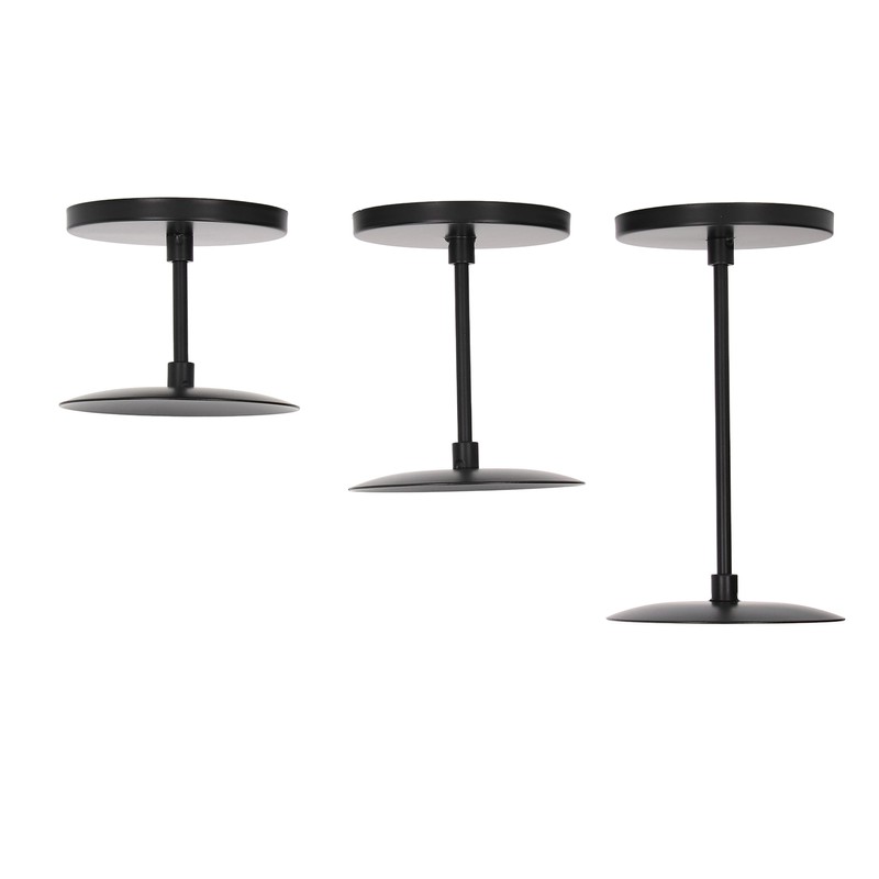 3pcs Pillar Candle Holder Black Double Sided Black Piano Paint