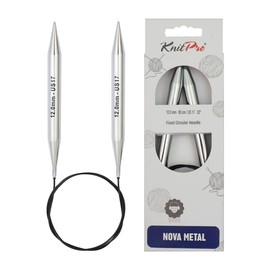 KnitPro Nova Fixed Knitting Needles - Circular Knitting Needles 40cm x 12mm, Silver