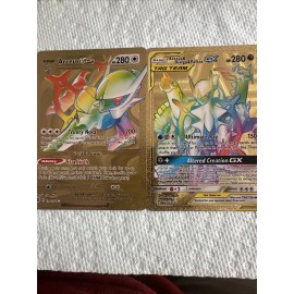Arceus & Dialga& Palkia Gx Vstar Gold Fan Art  Cards High Quality NM
