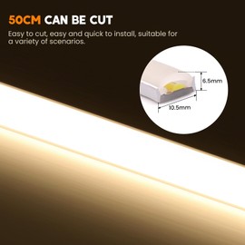 HEGEHE Dimmable COB Neon Strip with Dimmer Switch, IP65 Waterproof Silica Gel LED Rope Light Flexible for Home Kitchen Outdoor Decor(5m, Natural White)