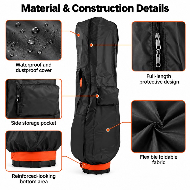 Golf Bag Rain Cover for Club Protection – Foldable Waterproof