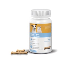 Cani-Tabs Calming+Relax, Suplemento Natural Relajante para Perros y Gatos, 60 Tabletas, Reduce Estrés y Ansiedad