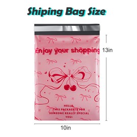 Poly Mailers 10x13 " 100pcs Shipping Bags for Small Business Mailing Envelopes ，Waterproof and tear proof pouch with strong self-sealing glue (Pink Bow)