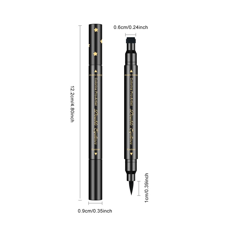 Ownest 6 Pcs Waterproof Smudge-proof Eyeliner Stamp Pen Set -