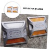 Operitacx 4pcs Reflective Cast Aluminum Road Markers for Enhanced Night