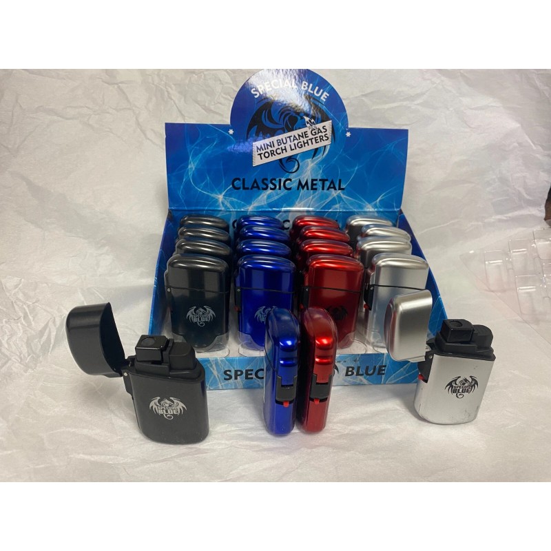 SPECIAL BLUE Mini Butane Gas Torch Lighters Classic Metal -