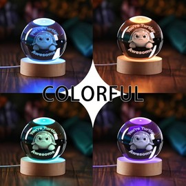 YouerCrystal Collectible Turtle 3D Crystal Ball Figurines, Emotional Support Desk Decor for Women, Women’s Desk Accessories & Gifts, Birthday Gift for Sister, Friend, Coworker