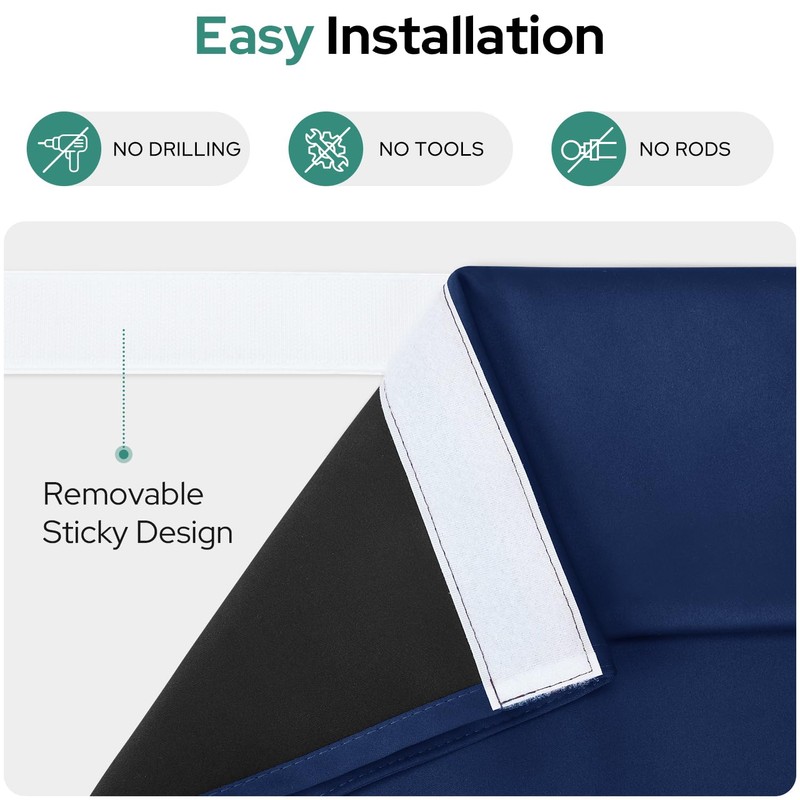 HOMEIDEAS 100% Blackout French Door Curtains, Privacy Small Door Curtains