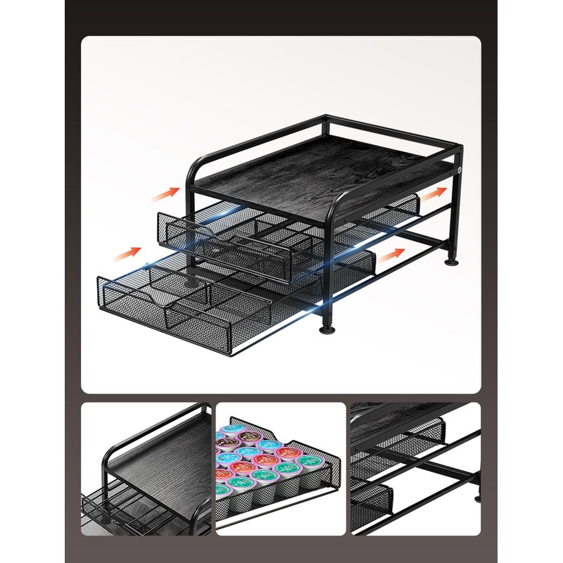 Coffee Pod Drawer for K-Cup & Nespresso Vertuo Pods –