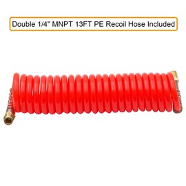 FIXSMITH Compressor Accessory Kit - 20 Pcs Air Compressor Kit with PE Recoil Hose,Blow Gun,Air Tool 1/4in NPT Fittings,Air Chuck & Inflation Needle,Storage Case Included