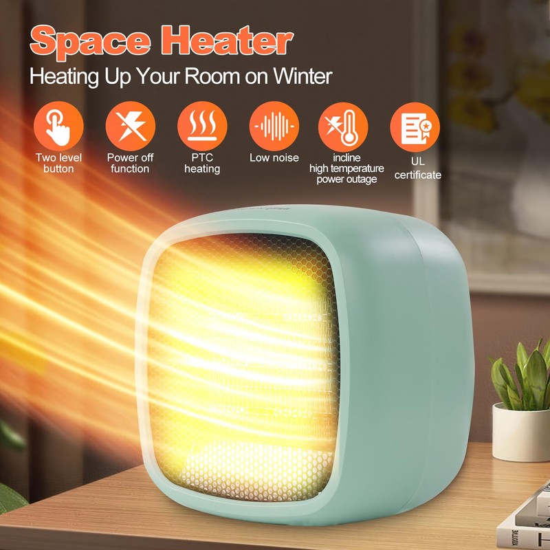 Space Heater, Small Portable Electric Heaters for Indoor Use 2